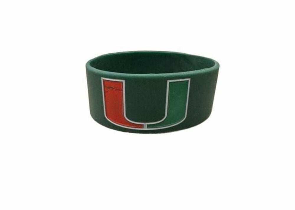 University of Miami Hurricanes Silicone Rubber Wristband Bracelet
